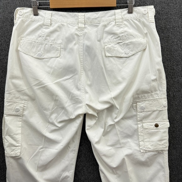 Polo Ralph Lauren Pants Mens 38x30 White Cargo Wide Leg Military Paratrooper * - Picture 4 of 10